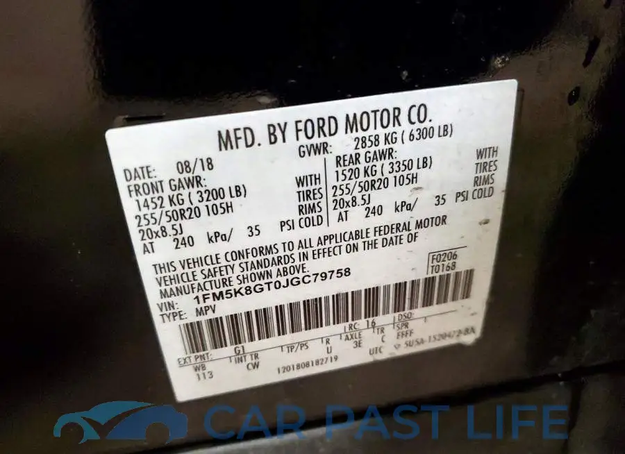 1FM5K8GT0JGC79758# 14