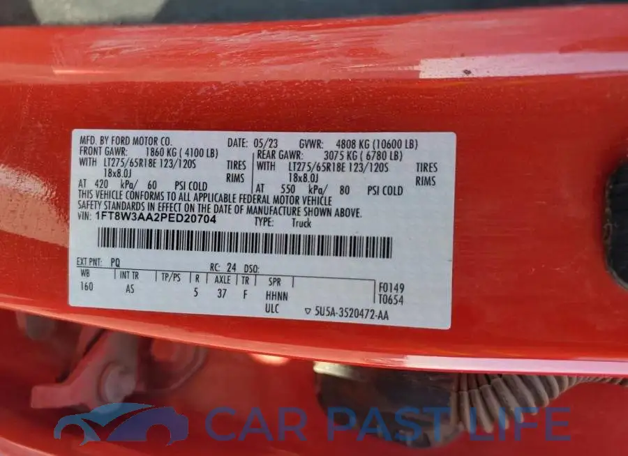 1FT8W3AA2PED20704# 12