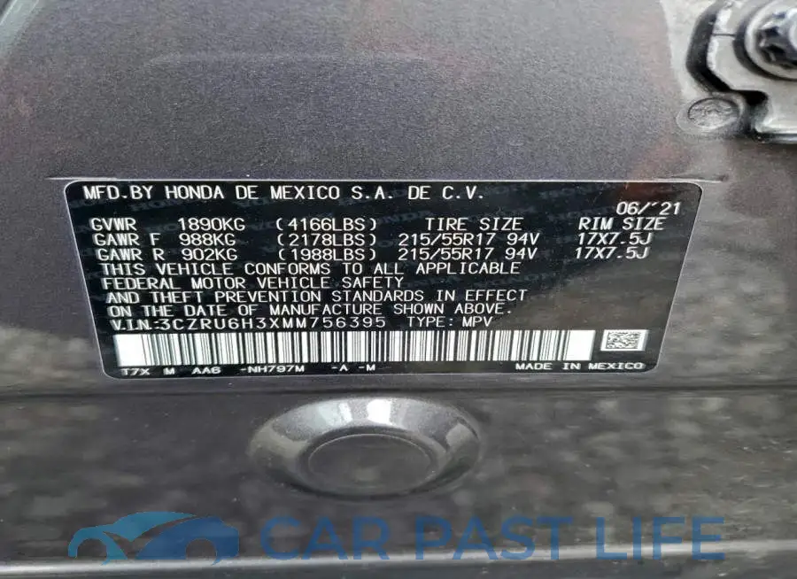 3CZRU6H3XMM756395# 13