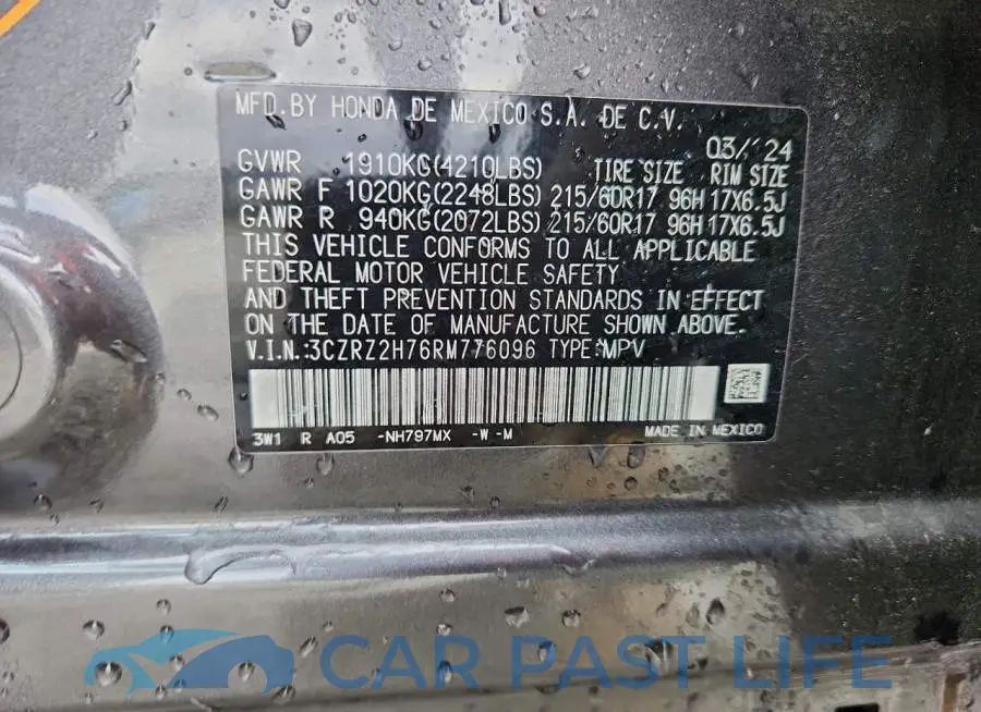 3CZRZ2H76RM776096# 13
