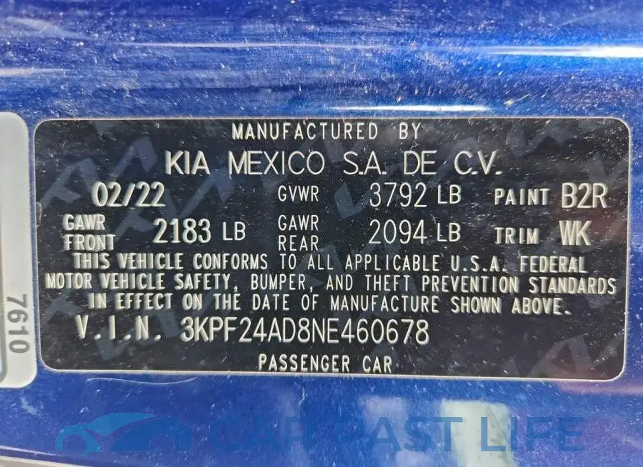 3KPF24AD8NE460678# 13