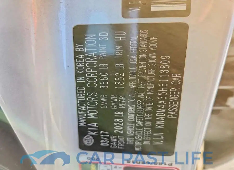 KNADM4A35H6113809# 12