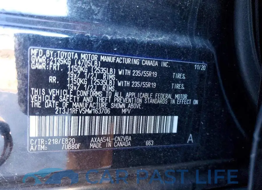 2T3J1RFV5MW163706# 13