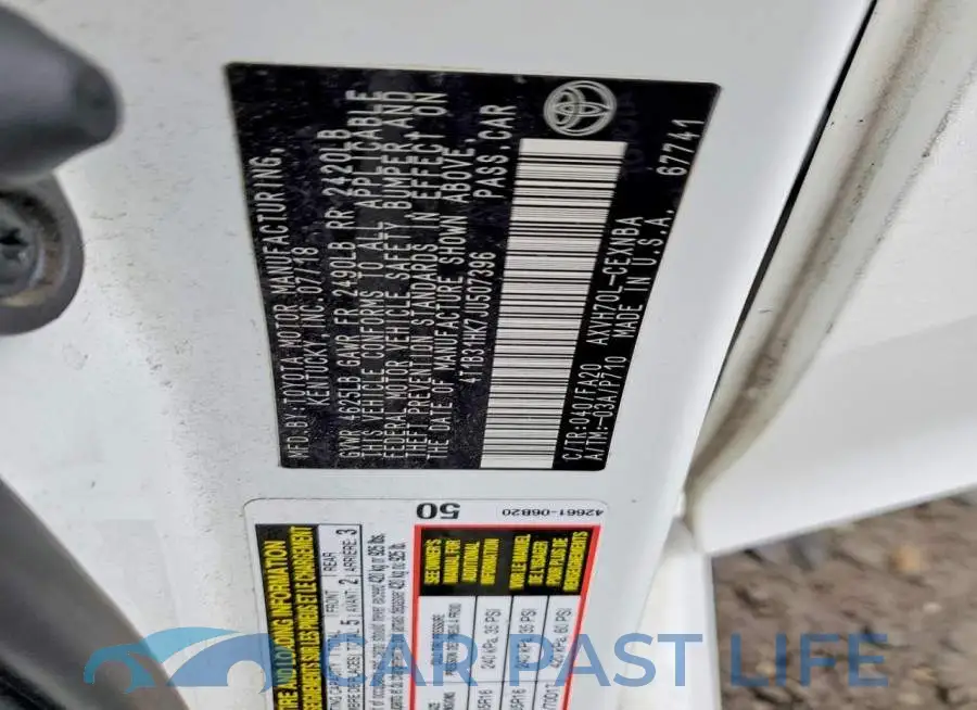 4T1B31HK7JU507396# 12