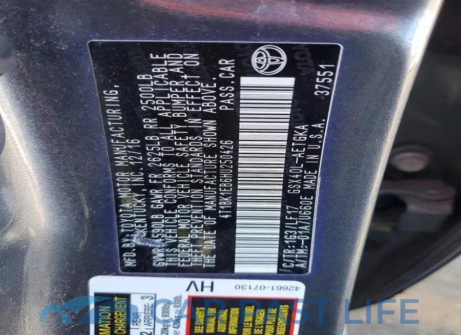 4T1BK1EB6HU250426# 12
