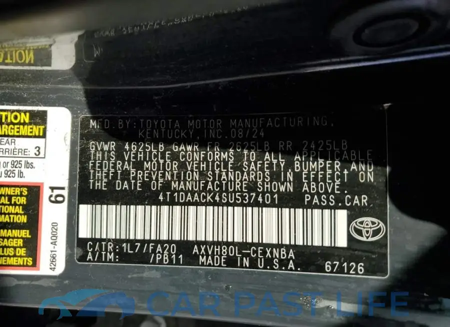 4T1DAACK4SU537401# 13