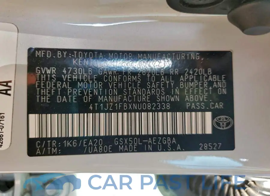4T1JZ1FBXNU082338# 13