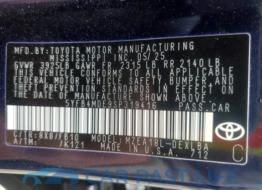 5YFB4MDE9SP319416# 13
