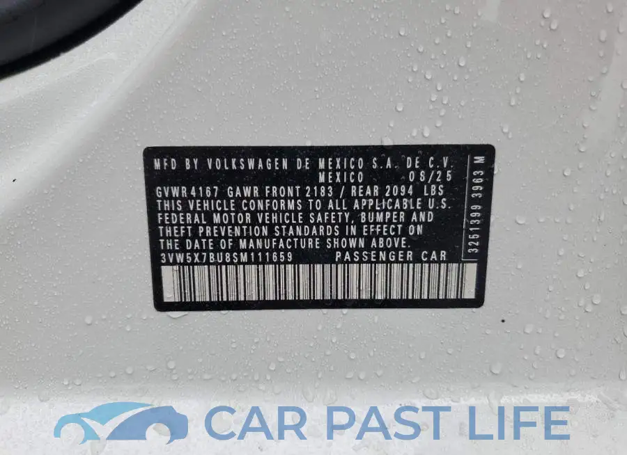 3VW5X7BU8SM111659# 12
