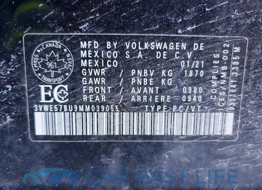 3VWE57BU9MM039055# 13