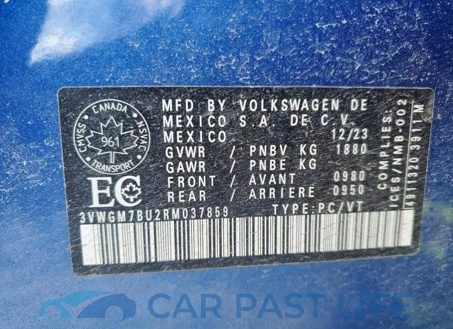 3VWGM7BU2RM037859# 12