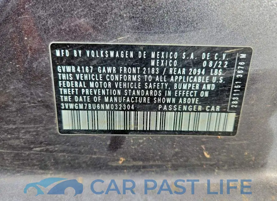 3VWGM7BU6NM032304# 13