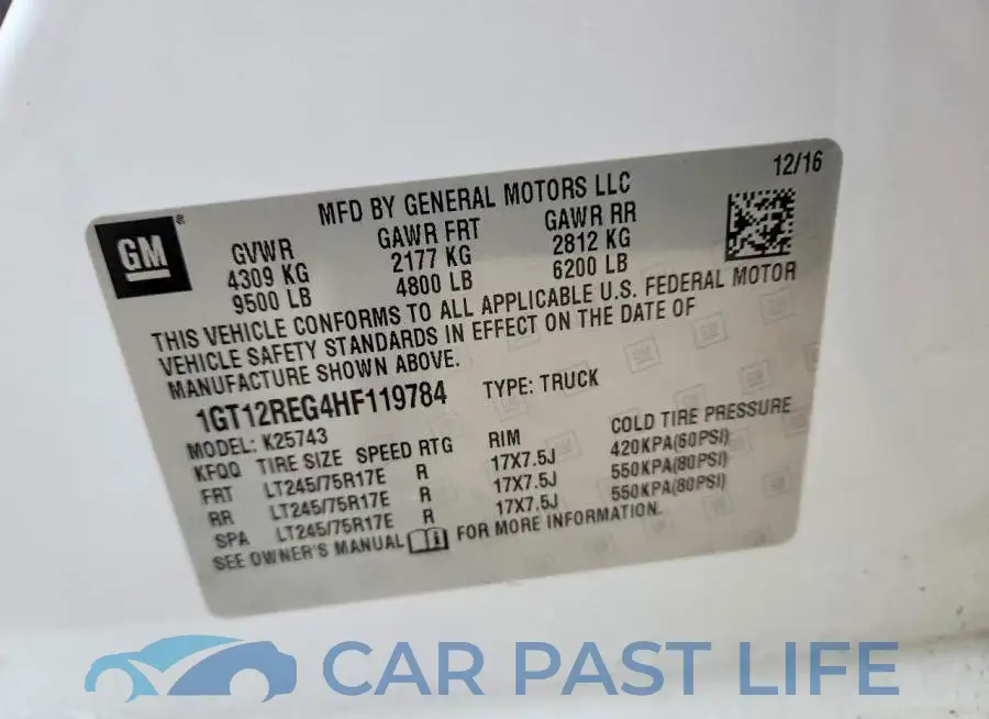 1GT12REG4HF119784# 12