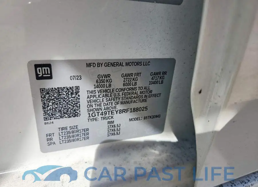 1GT49TEY8RF188025# 12