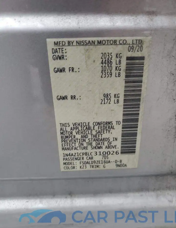 1N4AZ1CP8LC310026# 13