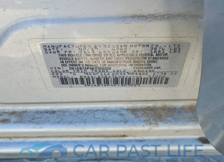 3N1AB7AP4KY309209# 12