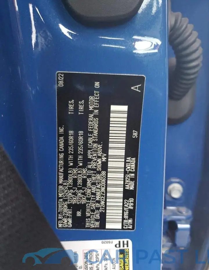 2T2AKCEZ3NC006598# 12