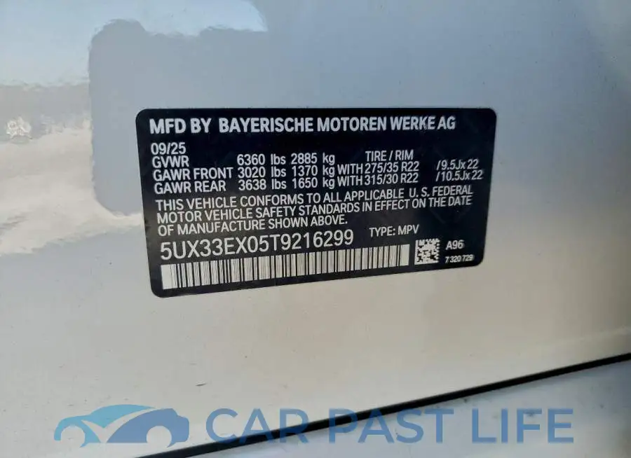 5UX33EX05T9216299# 14