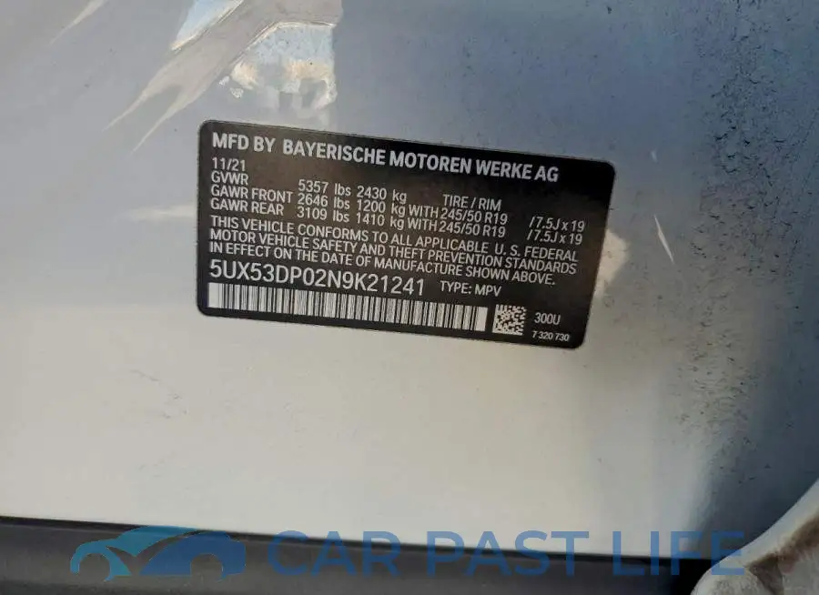 5UX53DP02N9K21241# 13