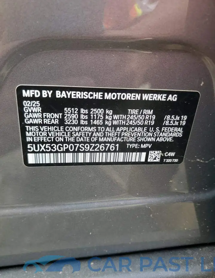 5UX53GP07S9Z26761# 13