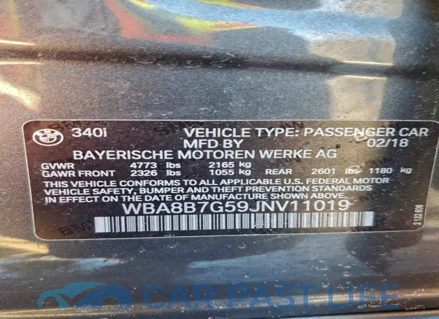 WBA8B7G59JNV11019# 12