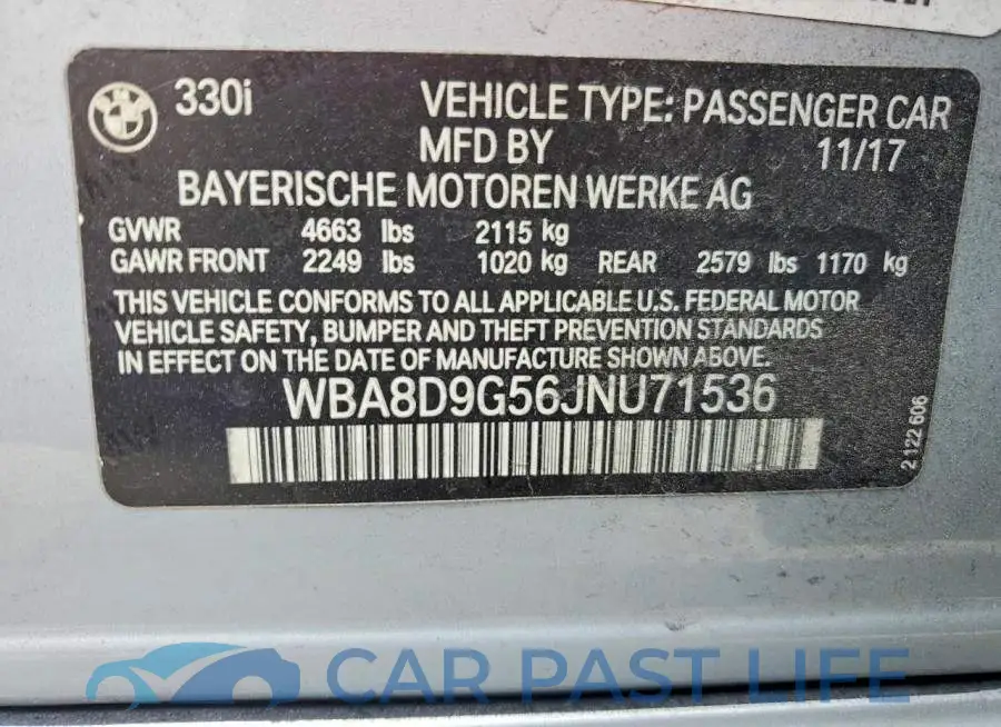 WBA8D9G56JNU71536# 12