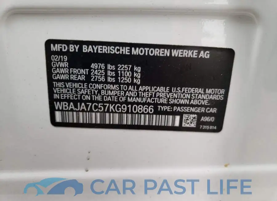 WBAJA7C57KG910866# 12