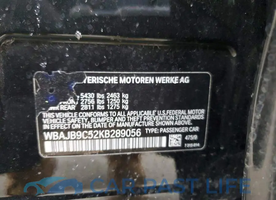 WBAJB9C52KB289056# 12