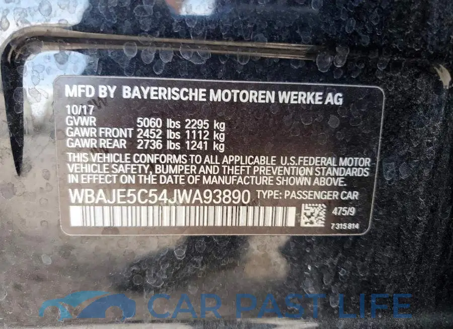 WBAJE5C54JWA93890# 12