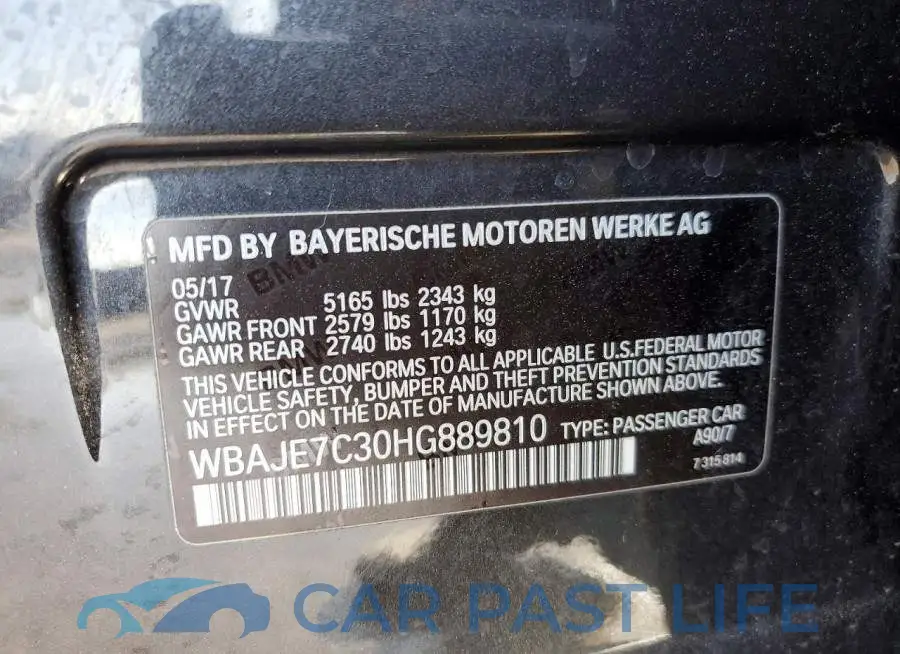 WBAJE7C30HG889810# 12