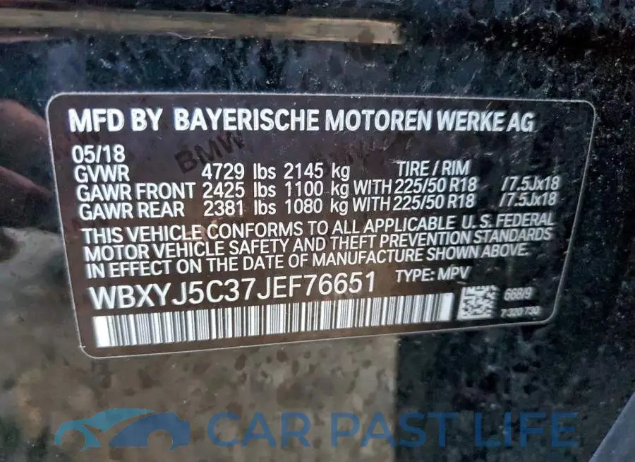 WBXYJ5C37JEF76651# 14