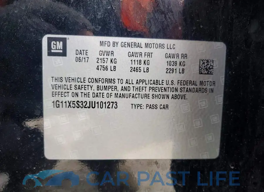 1G11X5S32JU101273# 12