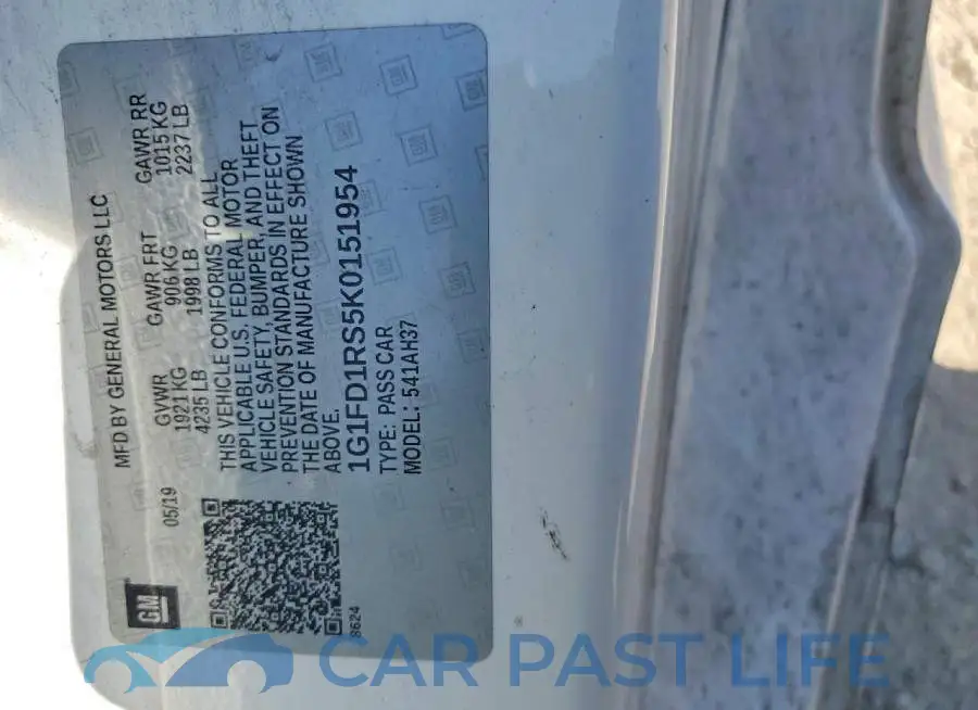 1G1FD1RS5K0151954# 12