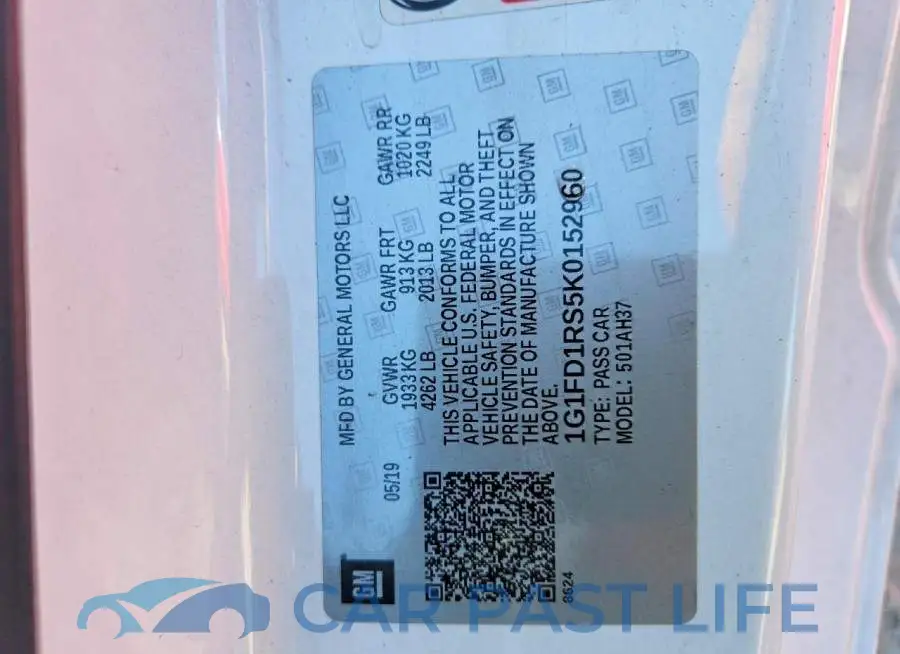 1G1FD1RS5K0152960# 12