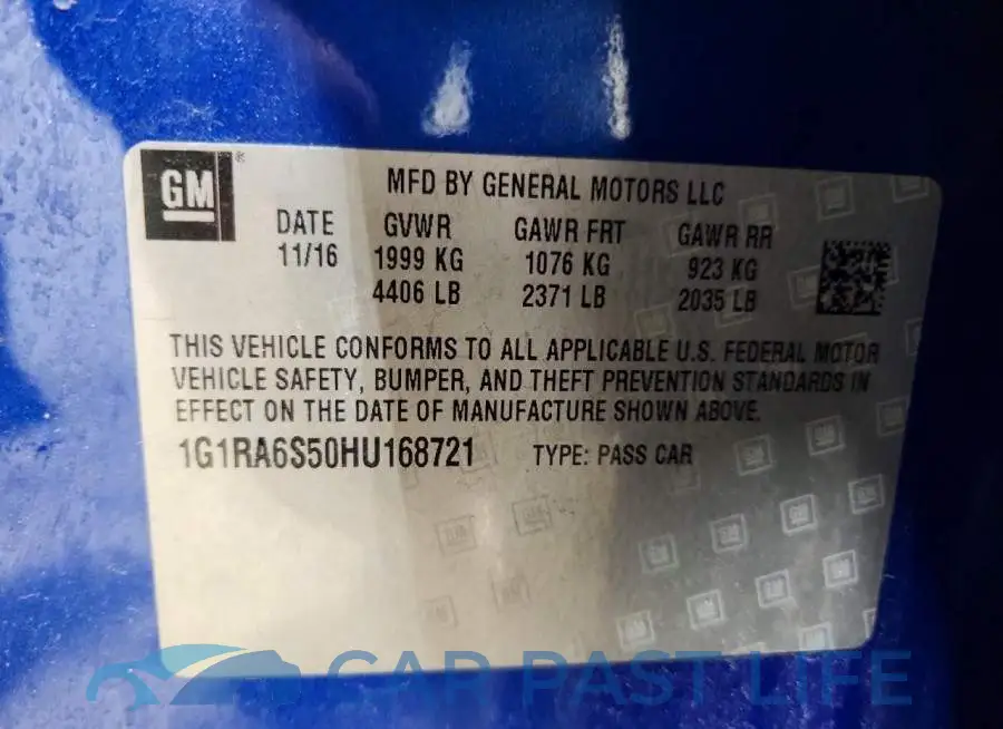1G1RA6S50HU168721# 12
