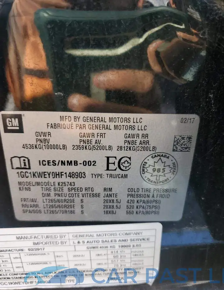 1GC1KWEY0HF148903# 12