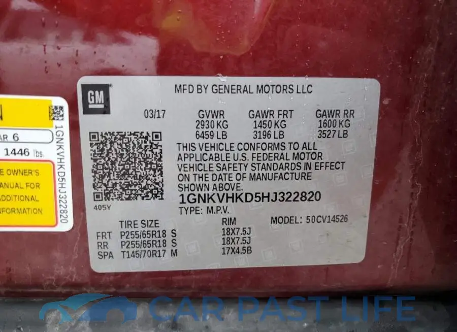 1GNKVHKD5HJ322820# 13