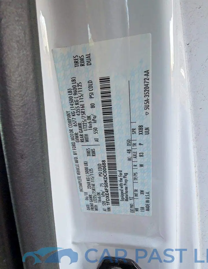 1FDXE4FS0KDC00688# 10