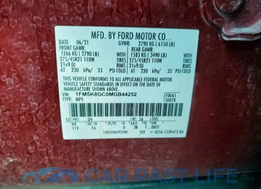 1FM5K8GC0MGB44252# 14