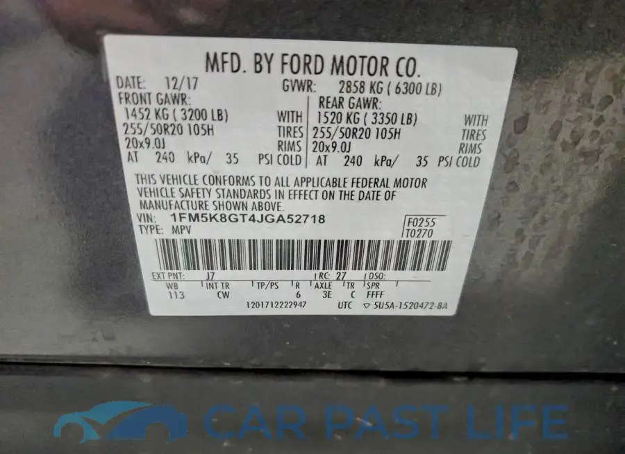 1FM5K8GT4JGA52718# 14