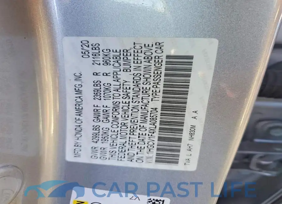 1HGCV1F4XLA085704# 13