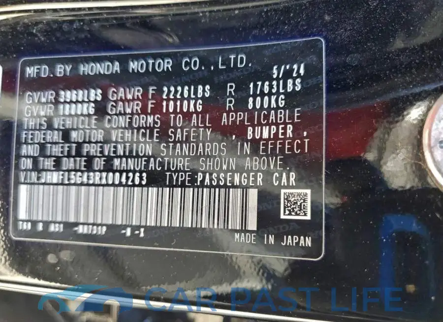 JHMFL5G43RX004263# 12