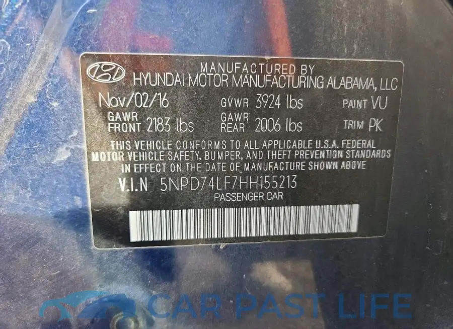 5NPD74LF7HH155213# 12