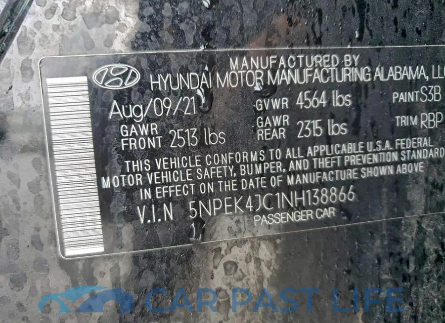 5NPEK4JC1NH138866# 13