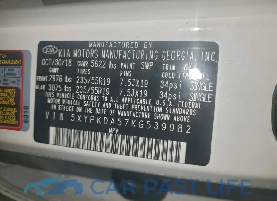 5XYPKDA57KG539982# 13