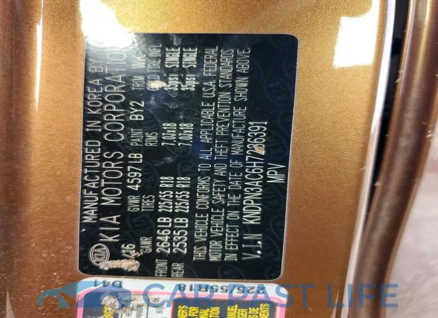 KNDPN3AC6H7236391# 13