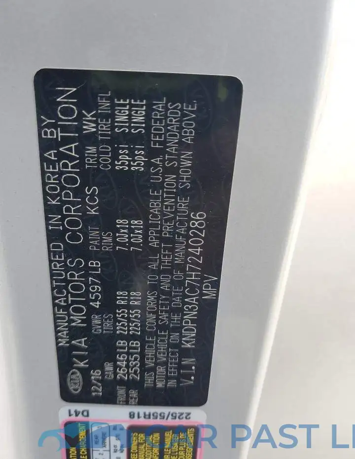 KNDPN3AC7H7240286# 13