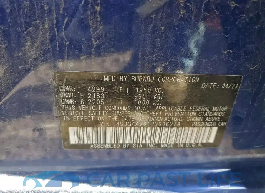 4S3GKAV61P3606279# 13