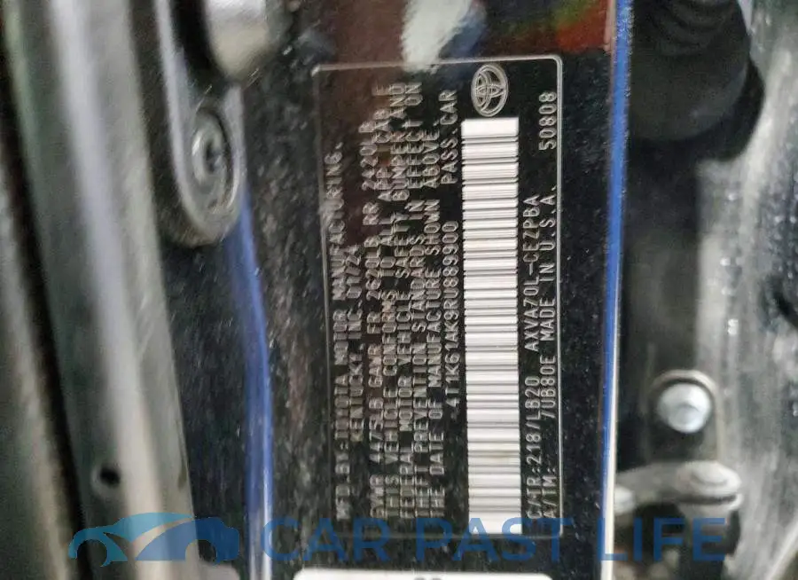 4T1K61AK9RU889900# 12