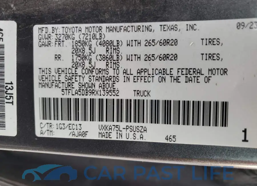 5TFLA5DB9RX139552# 12